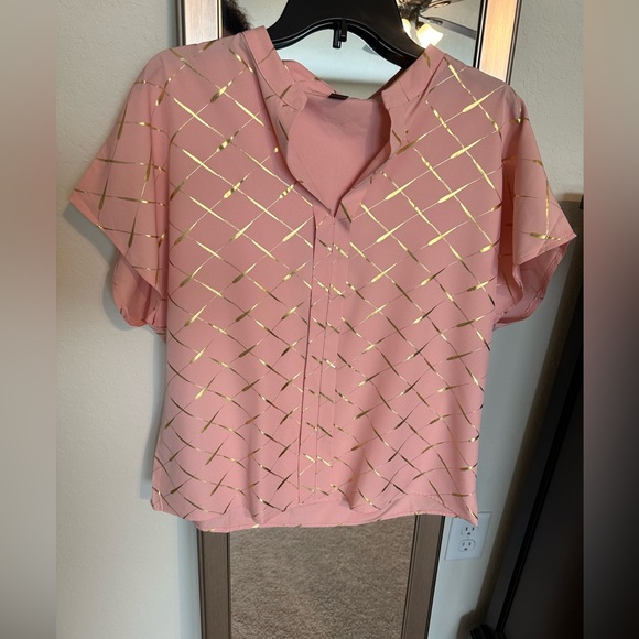 Dusty Pink Casual Geometric Top XL - Picture 2 of 6